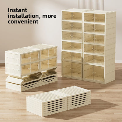 Shoe cabinet with double-row dust-proof function
