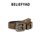 Retro Floral Embossed Belt | width and pin holes reference