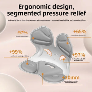 Front view of the contoured memory foam lumbar support cushion