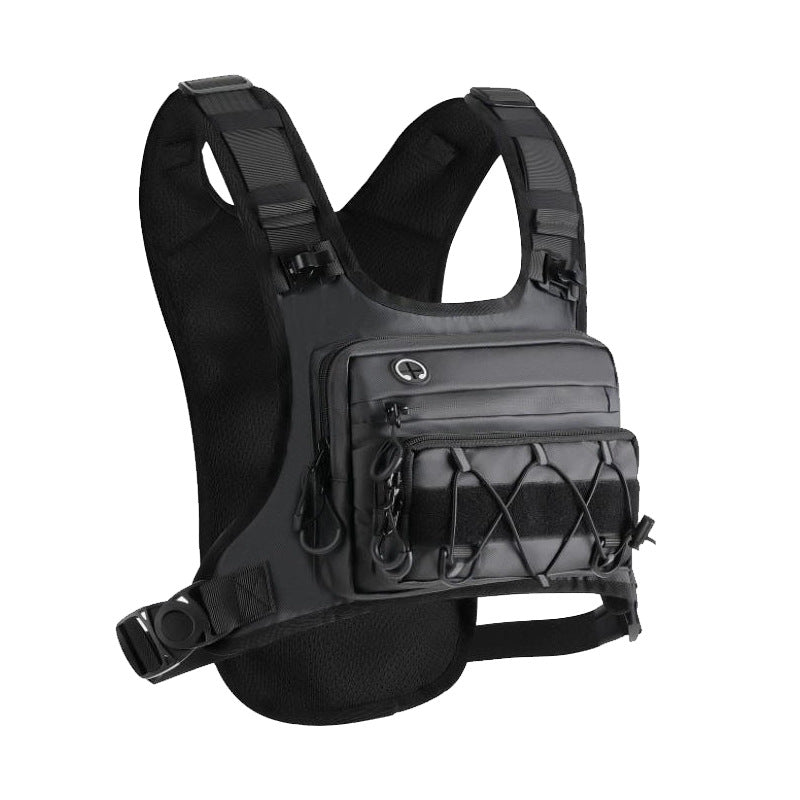 Olive green hydration chest pack displayed against a plain white background