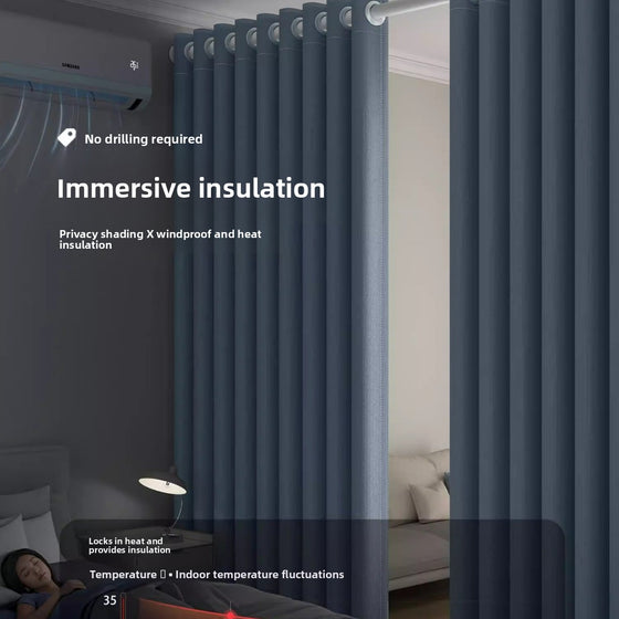 No-Drill Blackout Curtain with Included Rod, Grommet Top, 6 Colors