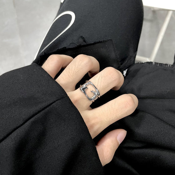 Geometric Openwork Stainless Steel Ring