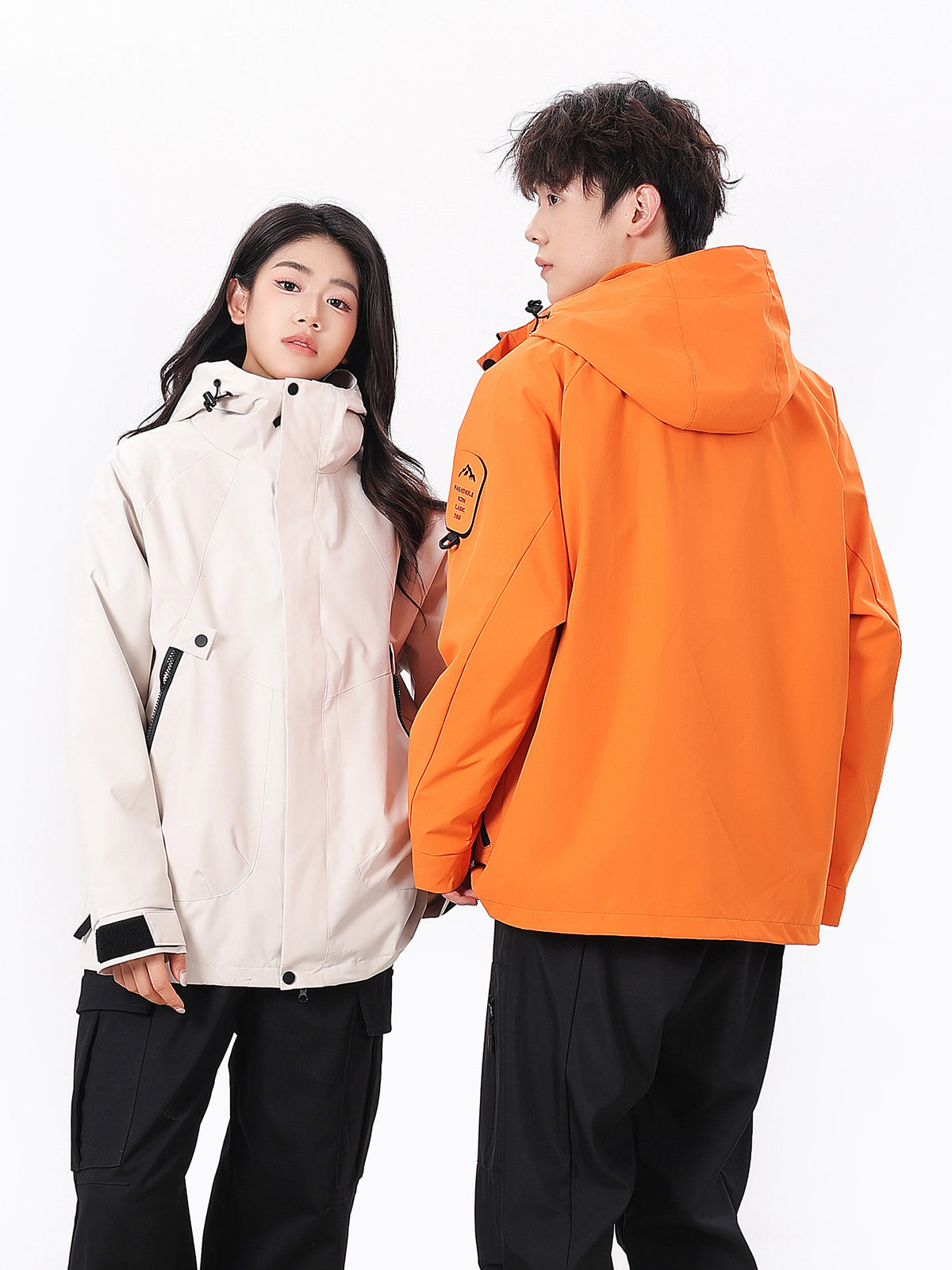 Three in one hooded jacket, wind blocking polyester outer shell over a soft zip in fleece mid layer