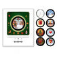 Green Christmas village scene frame with eight round discs, option photo for Christmas S5