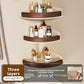 Two tier corner storage rack in coated ABS and steel with a walnut wood grain rail