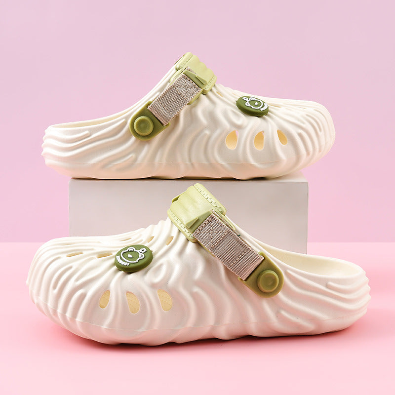 Women's EVA platform sandals with breathable hollow holes side view