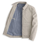 Beige cotton zip jacket with a turn-down collar and blue gingham lining, size 175 L option photo