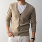 Ribbed cuff detail on the long sleeve of the mens knit cardigan