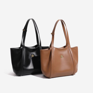 Genuine Leather Women Tote Crossbody Bag | side profile angle shot