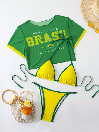 Brazilian Color Block Bikini