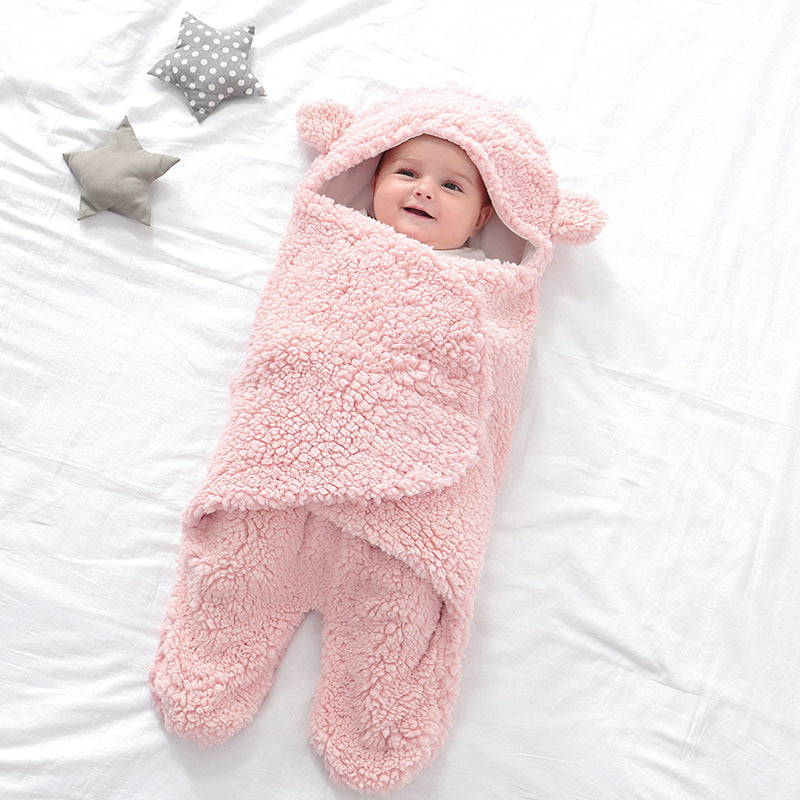 Baby Lamb Velvet Sleeping Bag for | close up material texture