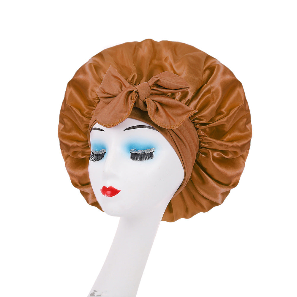 Satin Elastic Nightcap | styled flat lay overhead shot