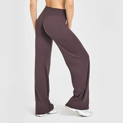 Flat lay overview of the high-waist yoga pants