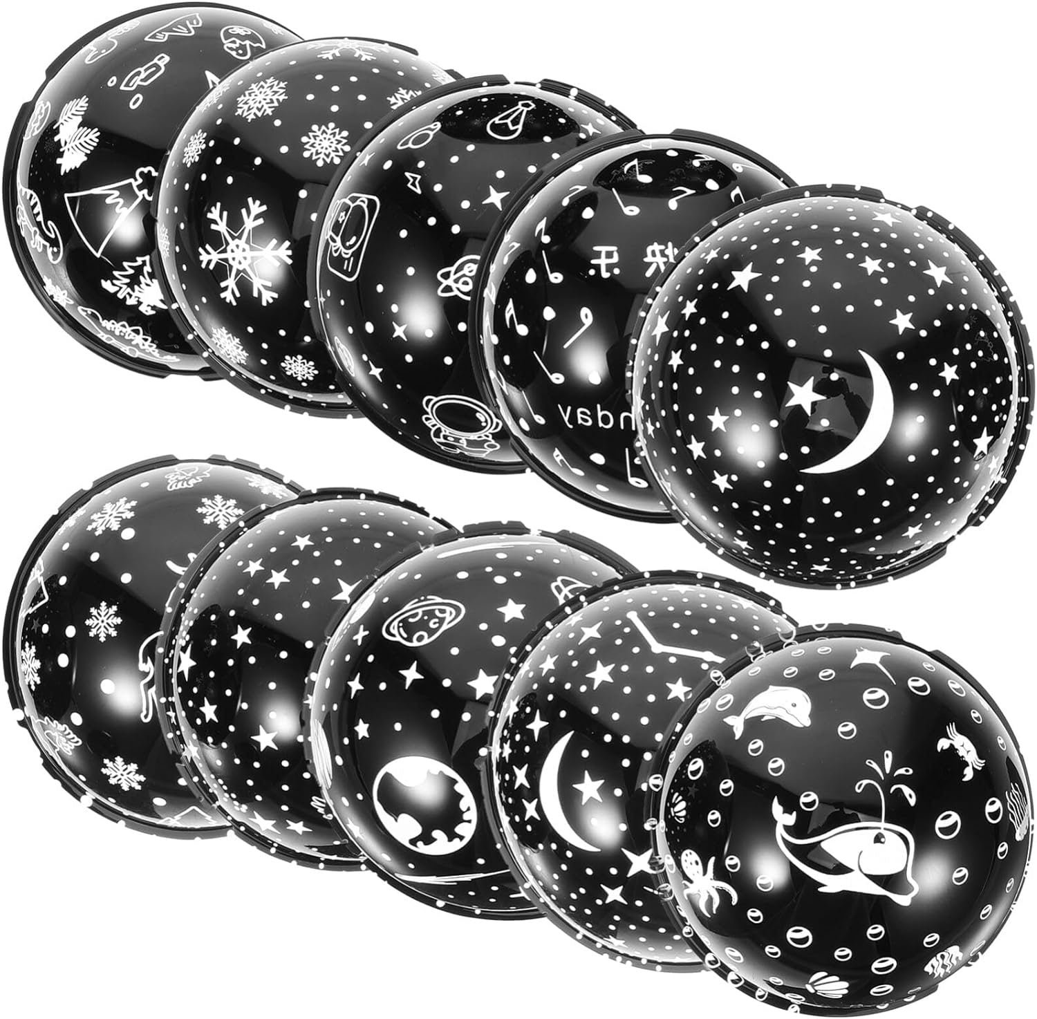 Top view of the projector dome showing the star cutout pattern