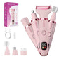 White rechargeable grooming kit handle with a power button and rose gold ring