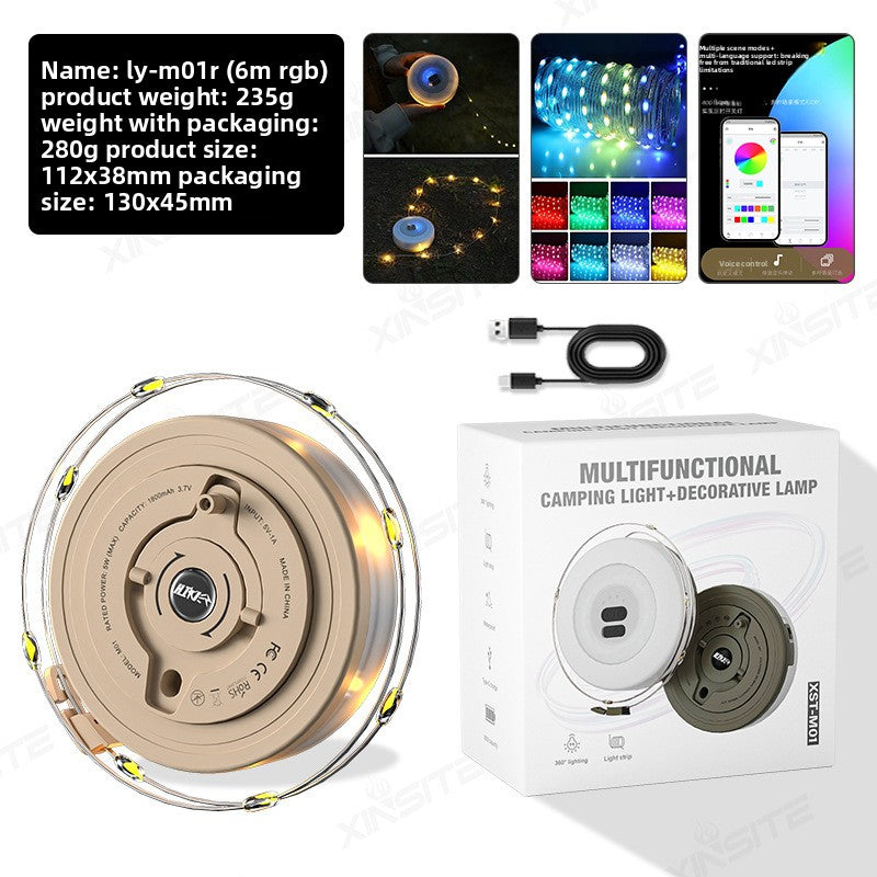USB charging connector on the portable LED strip light controller