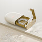 Open cream retainer storage case holding a clear retainer with a small tweezers inside