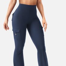 Yogahose Schlaghose mit Cargotaschen und Bauchkontrolle