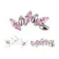 G23 titanium piercing stud with a curved row of marquise cubic zirconia stones