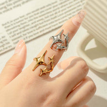 Womens Adjustable Star Design Stainless Steel Ring