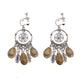 Vintage boho tassel clip-on earrings for non pierced ears, zinc alloy drop pair photographed on white background