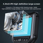 Close view of the 4.3 inch IPS borescope screen showing gears with a layered screen graphic