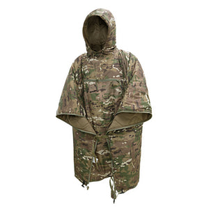 Cloak sleeping bag worn around the shoulders at camp