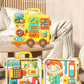 Busy board bus opened flat into a mini play house with phone and lamp