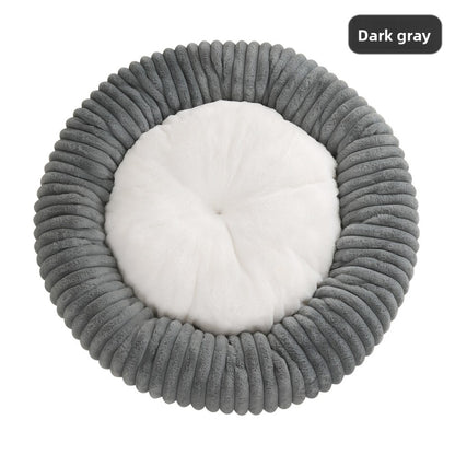 Plush Round Pet Bed | soft lighting studio shot