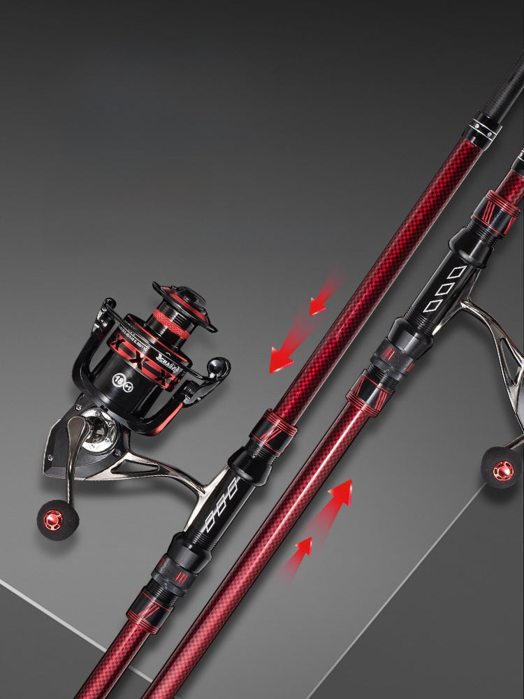 Carbon Fiber Sea Fishing Rod with Reel | front view product hero shot