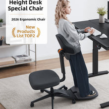 Ergonomic Sit-Stand Desk Chair with Rotating Backrest