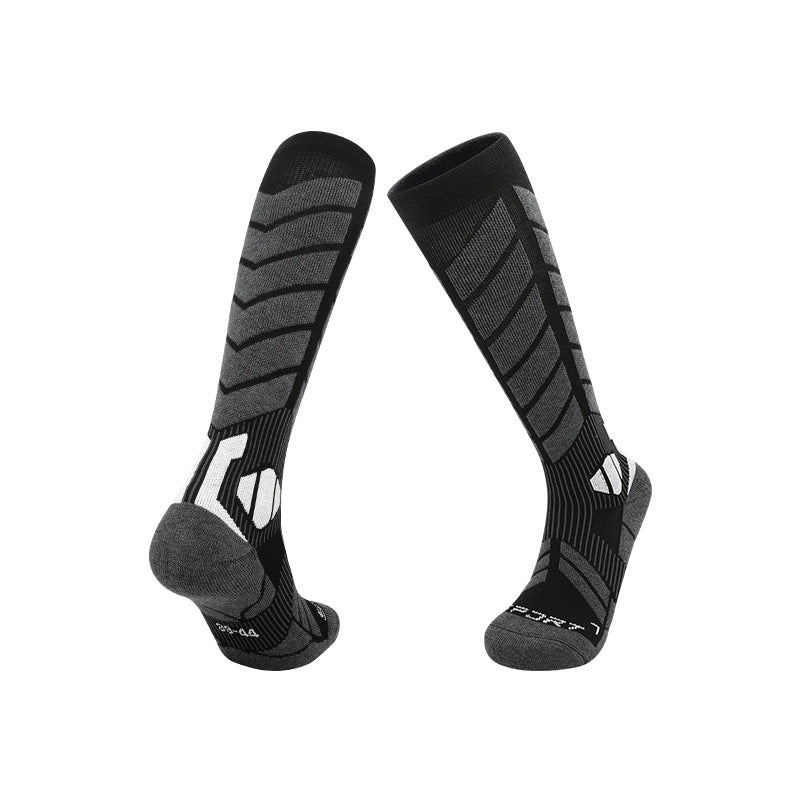 High tube sport ski socks with knit grip zones and a cushioned sole in a colourway pair