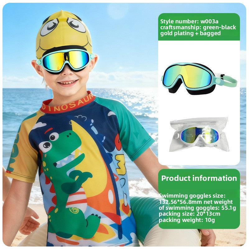 Kids swimming goggles with mirror-plated lenses