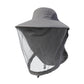 Bug net sun hat top view showing the dome crown and wide brim