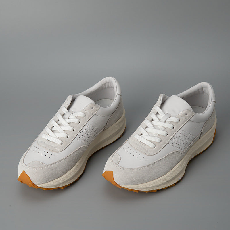 Men's Leather Low Top Breathable Casual Shoes
