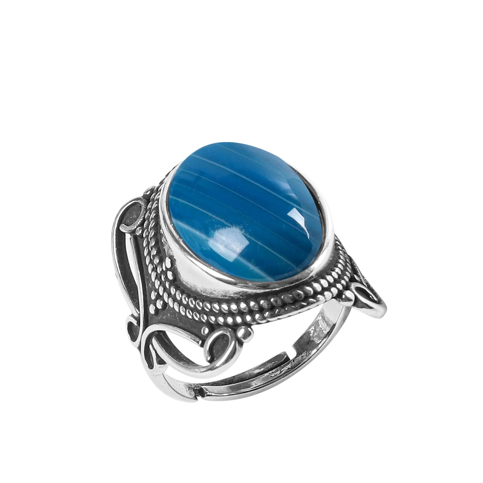 Geometric Crystal Open Ring front view, rhombus gemstone on a slim plated band