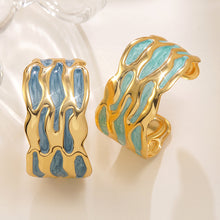Womens Molten Open Cuff Bracelet in Gold Toned Stainless Steel