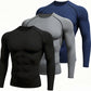 3-pack black, gray and navy compression shirts, variant photo for size XL