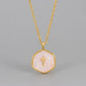 Enamel drip glaze cross necklace pink