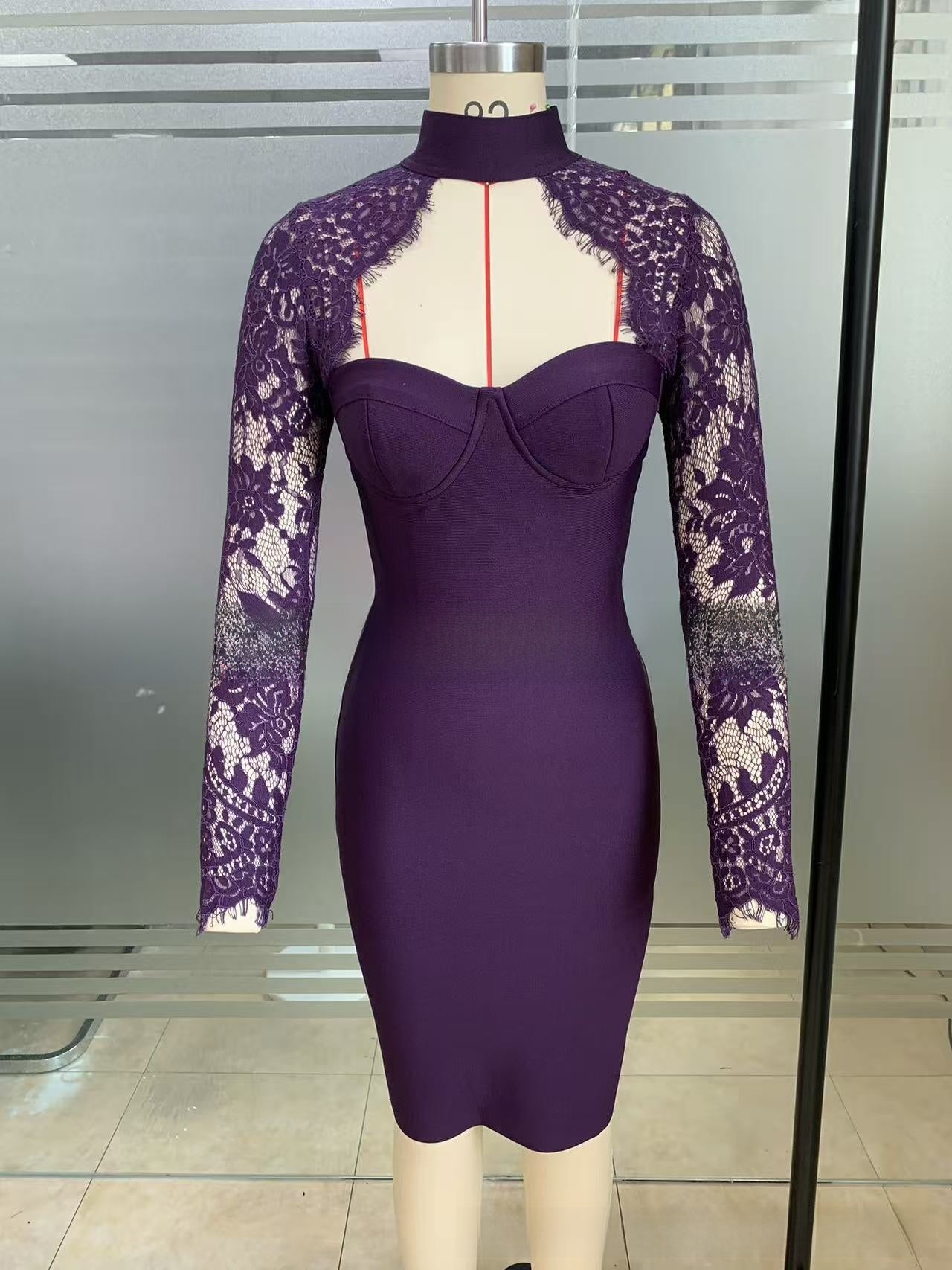 Elegant Halter Neck Lace Dress | wear and tear test