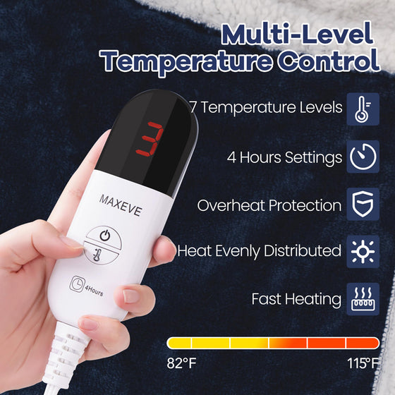 Wearable Electric Heated Blanket with Sleeves and Foot Pocket