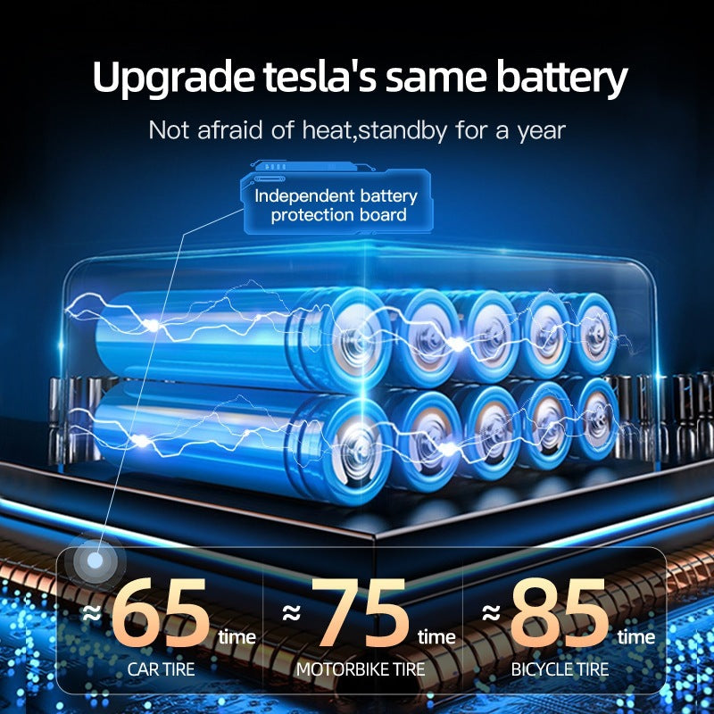 Illustration of stacked lithium battery cells and a protection board from the inflator product range