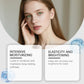 Volufiline ampoule infographic with two benefit cards beside a woman touching her face