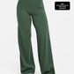 Contoured seam high waist wide leg pants on a standing model