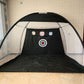 Indoor golf practice net strike net | evening warm ambience styling