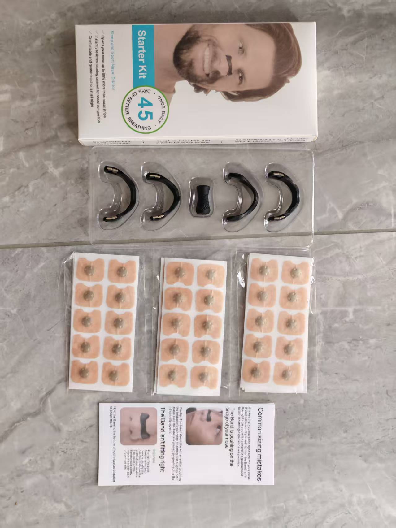 Soft studio shot of the external nasal dilator clip with rounded comfortable edges