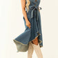 Sleeveless Denim Dress with Adjustable Waist for Casual Day, Trip, Relaxed Outing with Easy Styling | top down arrangement...