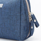 Water resistant toiletry bag with a wide top zip and a lined divided interior