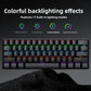 Colorful backlighting banner with 17 built in lighting modes over a black RGB keyboard