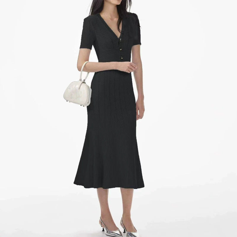Elegant V-Neck Knitted Dress | packaging and what is included